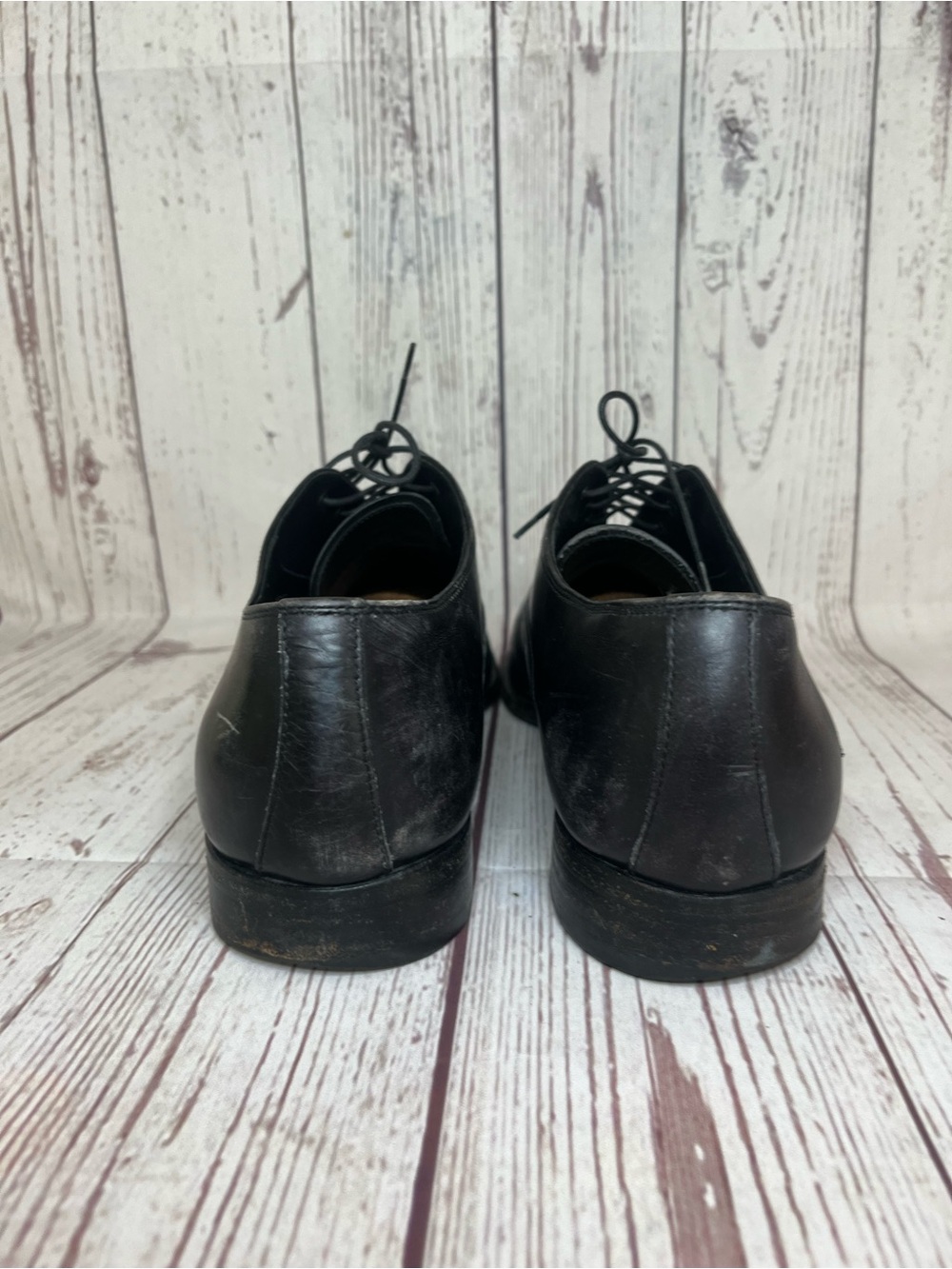 Men's Prada Size 8 Black Leather Dress Shoes Cap-Toe Oxford - Picture 7 of 16